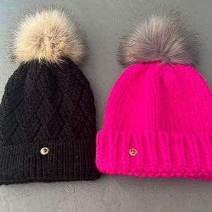 Express beanie knit with Pom Pom fur
